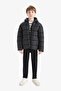 Boy's Water Repellent Hooded Puffer Jacket with Zipper Pockets A1875A824Au - 2