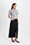 Fashion Fit Long Jeans Skirt with Slit Pockets 3162429 - 2