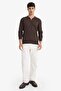Brown Standard Fit Regular Cut Zippered Polo Collar Knitwear Sweater D0621Ax24Au - 2