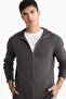 Standard Fit Normal Cut Stand Collar Zippered Knitwear Cardigan C8158Ax24Au - 3