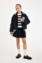 Text Printed Snap Fastener Ribbed Sleeves College Coat Girls C5406A824Au - 7