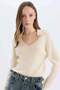 Coool Slim Fit Slim Fit Polo Collar Crop Knitwear Sweater X4929Az24Au