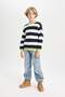 Crew Neck Striped Knitwear Sweater for Boys C3117A824Wn - 5
