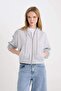 Standard Fit Hooded Basic Plain Kangaroo Pocket Zipper Sweatshirt Z7069Az24Wn - 7