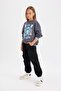 Girl's Cotton Black Parachute Pants with Elastic Waist and Cuffs and Pockets C8776A824Au - 2
