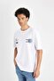 100% Cotton Oversize Wide Fit Crew Neck Back Printed Short Sleeve T-Shirt C6145Ax24Au - 5