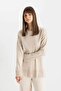 Regular Fit Crew Neck Slit Basic Plain Knitwear Sweater Tunic C5165Ax24Au - 4