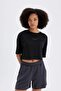 Fit Oversize Fit Crew Neck Printed Sports Modal Short Sleeve T-Shirt D1281Ax24Hs - 3
