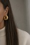 Steel Gold Vintage Bold Model Serrated Nimue Hoop Earrings - Does Not Tarnish- - 2