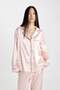 Pajama Set Long Sleeve Striped Satin Top Elastic Waist Long Bottom C9445Ax24Au - 3
