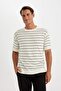Standard Fit Crew Neck Striped Cotton Pack Short Sleeve T-Shirt D3581Ax24Sm