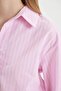 Oversized Wide Fit Striped Hem Elasticated Poplin Long Sleeve Shirt D4007AX24AU - 5