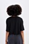 Fit Oversize Fit Crew Neck Printed Sports Modal Short Sleeve T-Shirt D1281Ax24Hs - 7