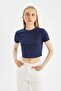 Coool Fitted Basic Plain Short Sleeve T-Shirt C3106Ax24Sm