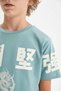 Crew Neck Printed Short Sleeve T-Shirt for Boys A0450A824Hs - 5