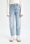 Girl's Mom Fit Ripped Detailed Skinny Jeans Trousers with Pockets C8532A824Au - 4
