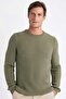 Standard Fit Regular Cut Crew Neck Textured Knitwear Sweater C9618Ax24Au