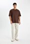 100% Cotton Relax Fit Crew Neck Short Sleeve Basic Plain T-Shirt D2531Ax24Au - 2