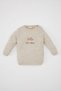 Baby Boy Long Sleeve Printed Knitwear Sweater Salopet 2-Piece Set C9592A524Au - 2