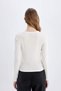 Slim Fit Tight Fit Crew Neck Ribbed Camisole Basic Plain Long Sleeve T-Shirt C7516Ax24Au - 6