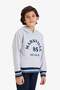 Boy's Gray Text Printed Hooded Thick Sweatshirt C9788A824Au - 3