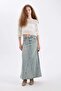 Fashion Fit Jean Maxi Skirt with Pockets D4420Ax24Au