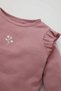 Crew Neck Floral Corded Fabric Ruffle Ribbed Knit Long Sleeve T-Shirt Baby Girl D0745A524Au - 2