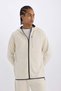 Fit Slim Fit Slim Fit Hooded Skuba Diver Fabric Zip-Up Sweatshirt A6956Ax24Au - 4