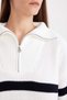 Relax Fit Striped Half Zipper Thessaloniki Fabric Knitwear Sweater C9040Ax24Wn - 5