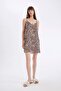 Fall in Love Leopard Printed Piece Satin Pajama Set with Strappy Shorts D4406Ax24Hs - 3