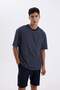 Relax Fit Crew Neck Striped Short Sleeve T-Shirt D2800Ax24Au - 4