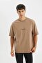 100% Cotton Oversize Wide Fit Crew Neck Back Printed Short Sleeve T-Shirt D4910Ax24Au - 2