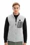Ar-Ma Men's Gray Fleece Vest Regular Fit Full Zipper 100% Polyester Softech Winter Pocketed Unprinted K2642 - 7