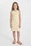 Girls' Printed Ribbed Camisole Sleeveless Summer Dress D4106A824Hs