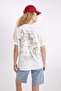 Oversize Fit Crew Neck Printed Short Sleeve T-Shirt D4175Ax24Sm