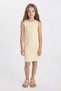 Girls' Printed Ribbed Camisole Sleeveless Summer Dress D4106A824Hs - 2