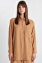 Relax Fit Crinkle Fabric Long Sleeve Hijab Shirt Tunic C6482Ax24Sm