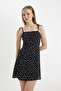 Coool Patterned Strappy Mini Dress C8970Ax24Sm - 4