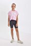 Girl's Printed Short Sleeve T-Shirt Leggings 2 Piece Set D2955A824Hs