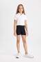 Relax Fit High Neck Zipper Short Sleeve T-Shirt Girl Child D3634A824Sm - 2