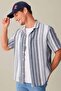 Regular Fit Apaş Collar Striped Short Sleeve Shirt D2060Ax24Hs