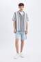 Regular Fit Apaş Collar Striped Short Sleeve Shirt D2060Ax24Hs - 6
