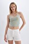 High Waist Folded Leg Jean Shorts B9215Ax24Sm - 3