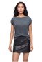 Grey and Gold Crew Neck Glitter Short Sleeve Women's T-Shirt Sky Glitter S/S Top
