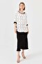 Women's Crew Neck Slit Combed Cotton T-Shirt Ecru/Black - 5