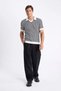 Standard Fit Regular Fit Polo Neck Striped Short Sleeve Knitwear T-Shirt C9321Ax24Sm - 2