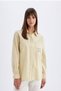 Relaxed Fit Striped Cotton Tunic Shirt - Long Sleeve, Flamed C8854AX24SM - 3