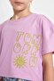Crop Crew Neck Printed Short Sleeve T-Shirt Girls C4506A824Sm - 6