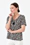 Women's Zippered Collar T-shirt Black