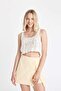 Regular Fit High Waist Linen Blend Shorts Skirt D0344Ax24Sm - 4